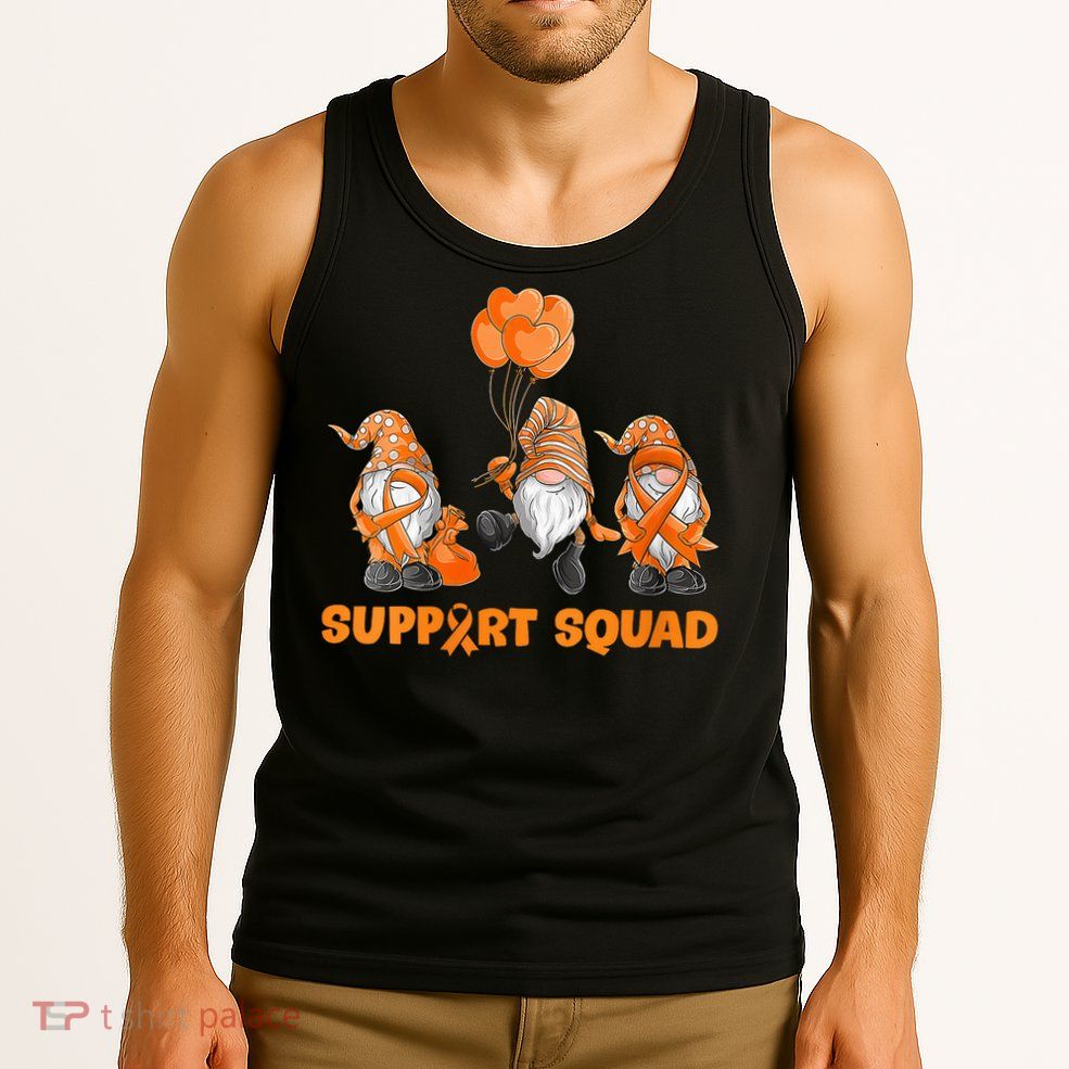 Gnomes Support Squad MS Awareness Orange Ribbon Tank Top