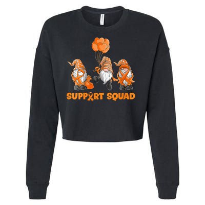 Gnomes Support Squad MS Awareness Orange Ribbon Cropped Pullover Crew
