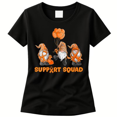 Gnomes Support Squad MS Awareness Orange Ribbon Womens T-Shirt