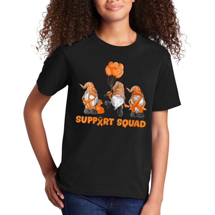 Gnomes Support Squad MS Awareness Orange Ribbon Kids T-Shirt
