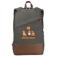 Gnomes Support Squad MS Awareness Orange Ribbon Cotton Canvas Backpack