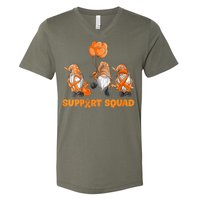 Gnomes Support Squad MS Awareness Orange Ribbon V-Neck T-Shirt