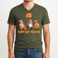 Gnomes Support Squad MS Awareness Orange Ribbon V-Neck T-Shirt