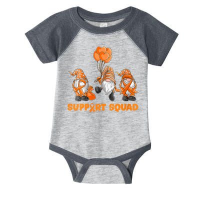 Gnomes Support Squad MS Awareness Orange Ribbon Infant Baby Jersey Bodysuit
