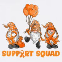 Gnomes Support Squad MS Awareness Orange Ribbon Garment-Dyed Sweatshirt