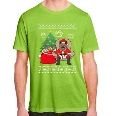 German Shepherd Santa Ugly Christmas Adult ChromaSoft Performance T-Shirt