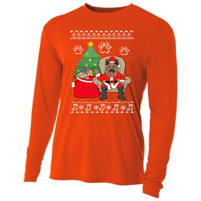 German Shepherd Santa Ugly Christmas Cooling Performance Long Sleeve Crew