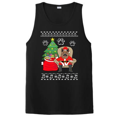 German Shepherd Santa Ugly Christmas PosiCharge Competitor Tank