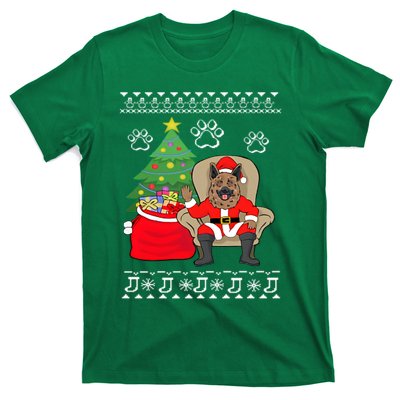 German Shepherd Santa Ugly Christmas T-Shirt