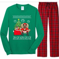 German Shepherd Santa Ugly Christmas Long Sleeve Pajama Set