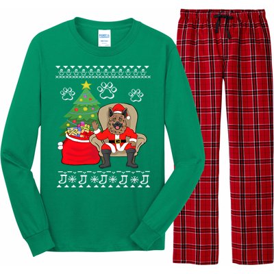 German Shepherd Santa Ugly Christmas Long Sleeve Pajama Set