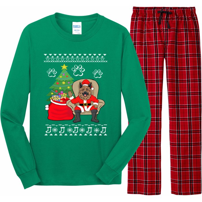 German Shepherd Santa Ugly Christmas Long Sleeve Pajama Set