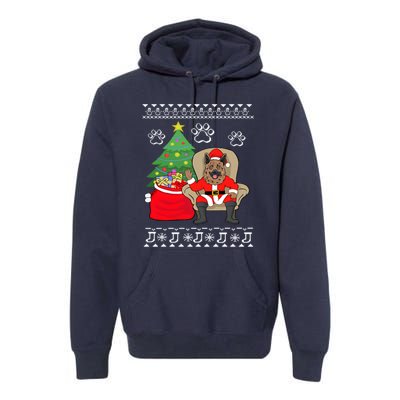 German Shepherd Santa Ugly Christmas Premium Hoodie