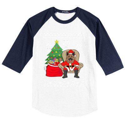 German Shepherd Santa Ugly Christmas Baseball Sleeve Shirt