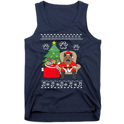 German Shepherd Santa Ugly Christmas Tank Top