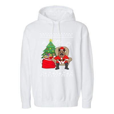 German Shepherd Santa Ugly Christmas Garment-Dyed Fleece Hoodie