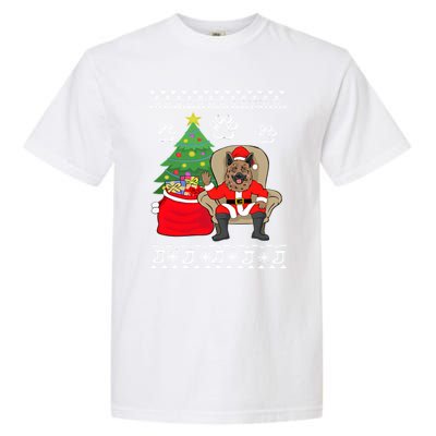 German Shepherd Santa Ugly Christmas Garment-Dyed Heavyweight T-Shirt