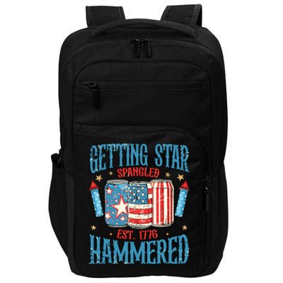 Getting Star Spangled Hammered Funny America 4th Of July Impact Tech Backpack