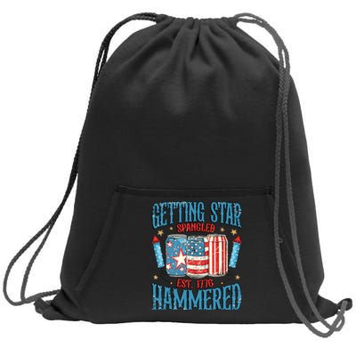 Getting Star Spangled Hammered Funny America 4th Of July Sweatshirt Cinch Pack Bag