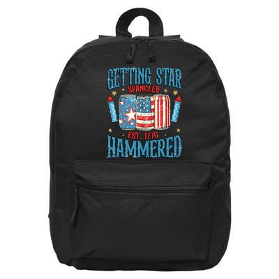 Getting Star Spangled Hammered Funny America 4th Of July 16 in Basic Backpack