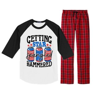 Getting Star Spangled Hammered Funny 4th Of July Patriotic Cute Gift Raglan Sleeve Pajama Set