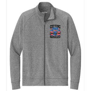 Getting Star Spangled Hammered Funny 4th Of July Patriotic Cute Gift Stretch Full-Zip Cadet Jacket