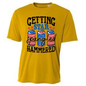 Getting Star Spangled Hammered Funny 4th Of July Patriotic Cute Gift Cooling Performance Crew T-Shirt