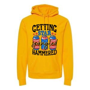 Getting Star Spangled Hammered Funny 4th Of July Patriotic Cute Gift Premium Hoodie