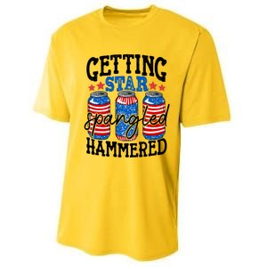 Getting Star Spangled Hammered Funny 4th Of July Patriotic Cute Gift Performance Sprint T-Shirt