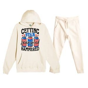 Getting Star Spangled Hammered Funny 4th Of July Patriotic Cute Gift Premium Hooded Sweatsuit Set