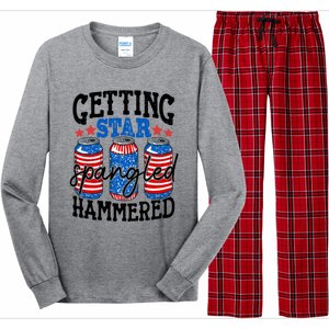 Getting Star Spangled Hammered Funny 4th Of July Patriotic Cute Gift Long Sleeve Pajama Set