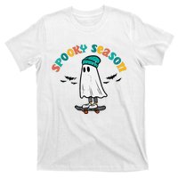 Ghost Skateboard Spooky Season Retro Halloween Costume T-Shirt