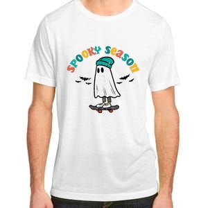 Ghost Skateboard Spooky Season Retro Halloween Costume Adult ChromaSoft Performance T-Shirt