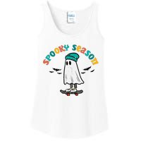 Ghost Skateboard Spooky Season Retro Halloween Costume Ladies Essential Tank