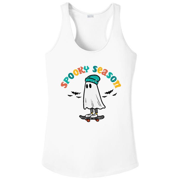 Ghost Skateboard Spooky Season Retro Halloween Costume Ladies PosiCharge Competitor Racerback Tank