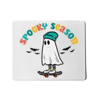 Ghost Skateboard Spooky Season Retro Halloween Costume Mousepad