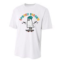 Ghost Skateboard Spooky Season Retro Halloween Costume Performance Sprint T-Shirt