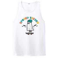 Ghost Skateboard Spooky Season Retro Halloween Costume PosiCharge Competitor Tank