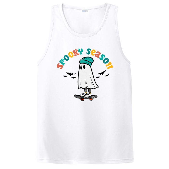 Ghost Skateboard Spooky Season Retro Halloween Costume PosiCharge Competitor Tank