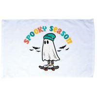 Ghost Skateboard Spooky Season Retro Halloween Costume Microfiber Hand Towel