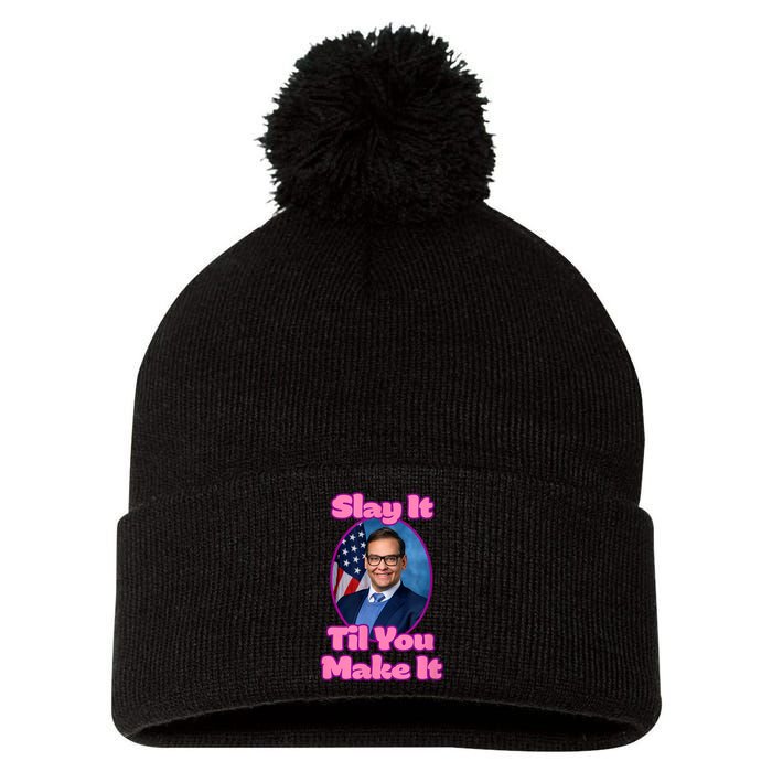 George Santos Slay Design Pom Pom 12in Knit Beanie