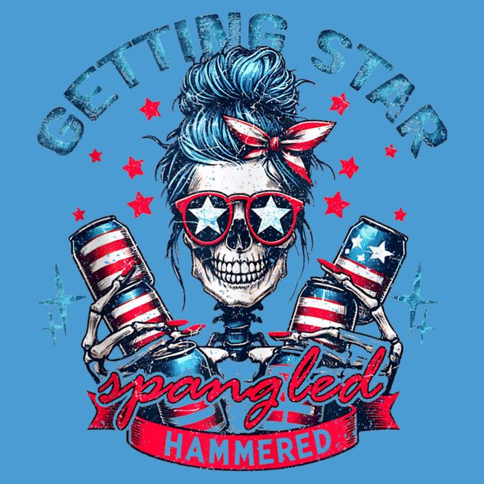 Getting Star Spangled Hammered Skeleton 4th Of July Tie Dye Hoodie