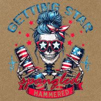 Getting Star Spangled Hammered Skeleton 4th Of July Cotton Canvas Backpack