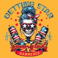 Getting Star Spangled Hammered Skeleton 4th Of July Sustainable Knit Beanie