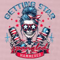 Getting Star Spangled Hammered Skeleton 4th Of July 25L Jumbo Tote