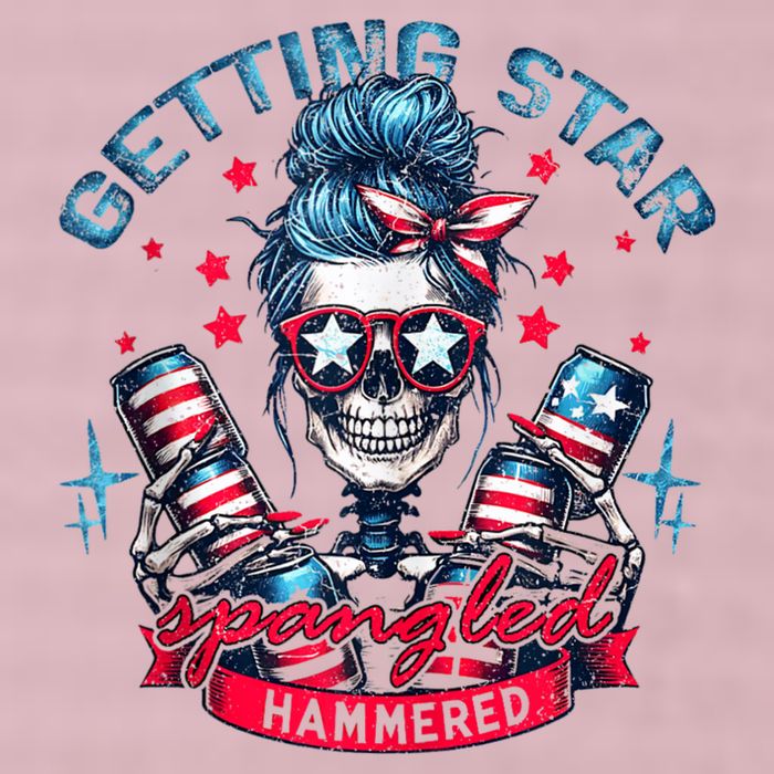 Getting Star Spangled Hammered Skeleton 4th Of July 25L Jumbo Tote