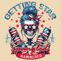 Getting Star Spangled Hammered Skeleton 4th Of July Drawstring Bag