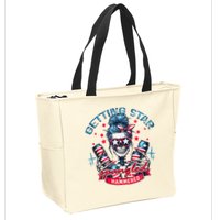 Getting Star Spangled Hammered Skeleton 4th Of July Zip Tote Bag
