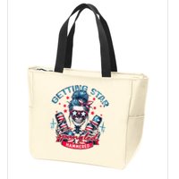 Getting Star Spangled Hammered Skeleton 4th Of July Zip Tote Bag