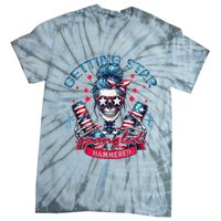 Getting Star Spangled Hammered Skeleton 4th Of July Tie-Dye T-Shirt